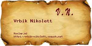 Vrbik Nikolett névjegykártya